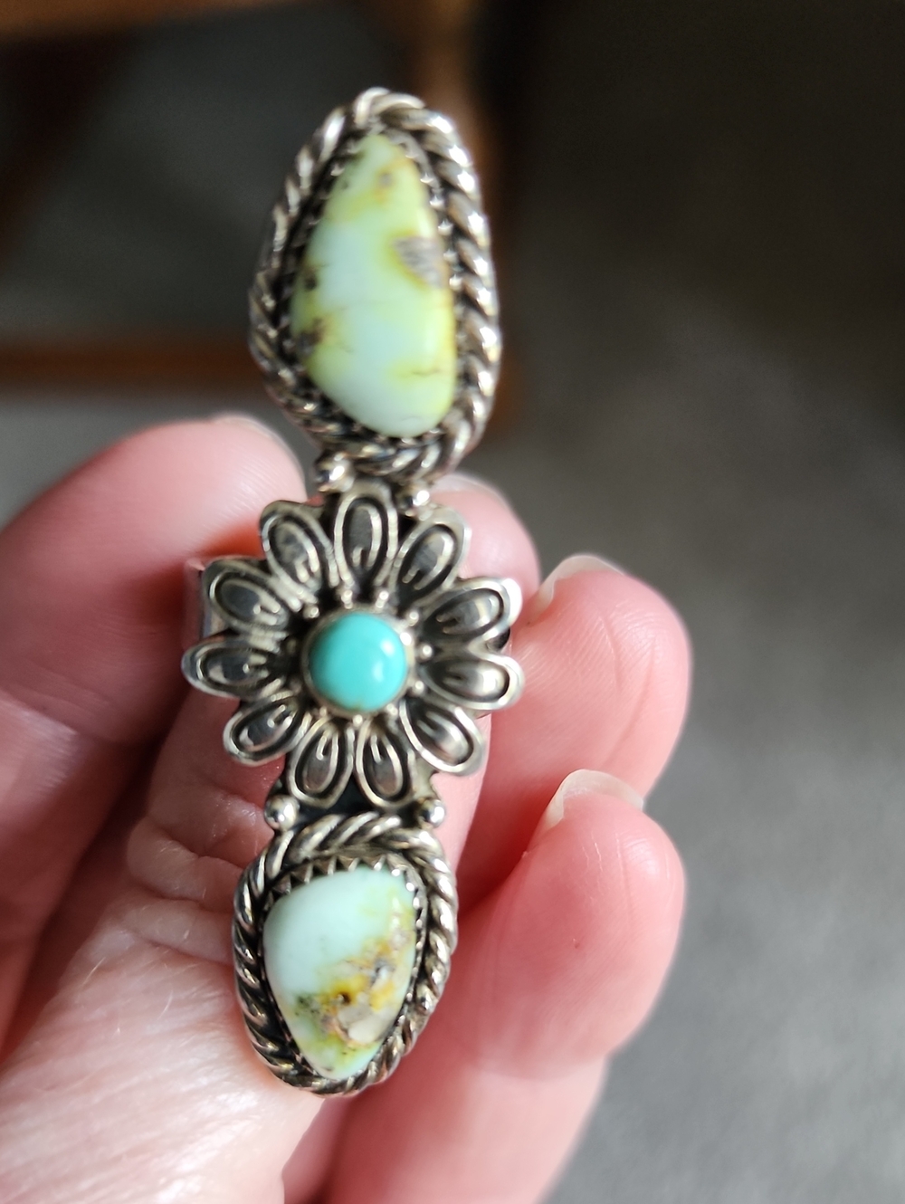 Authentic Sterling Silver With Real Palomeno Turquoise  Stones!